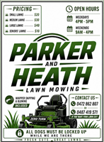 Parker and Heath Lawnmowing - St George only.